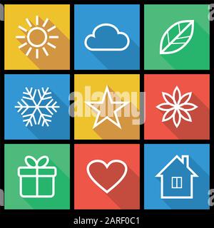 Flache Icons set Stock Vektor
