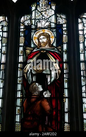 World war One Memorial Buntsandstein, St. Andrew's Church, Broughton, Northamptonshire, England, Großbritannien Stockfoto