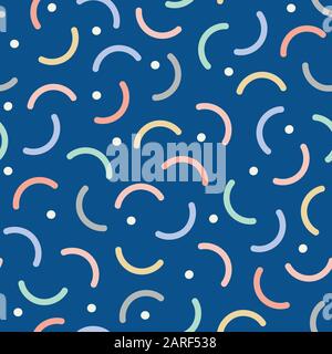 Abstrakter Hintergrund für das Design von Kurven und Punktvektoren mit nahtlosem Muster. Stock Vektor