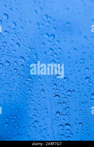 Wassertropfen auf Fenster Stockfoto