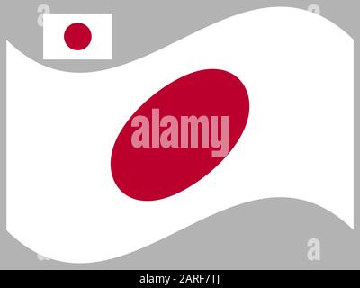 Japan Flagge winken Vektor Illustration eps 10. Stock Vektor