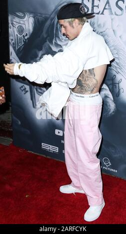 Westwood, Vereinigte Staaten. Januar 2020. Sänger Justin Bieber kommt am 27. Januar 2020 im Regency Bruin Theatre in Westwood, Los Angeles, Kalifornien, in den Vereinigten Staaten zur Premiere Von YouTube Originals "Justin Bieber: Seasons" nach Los Angeles. (Foto von Xavier Collin/Image Press Agency) Credit: Image Press Agency/Alamy Live News Stockfoto