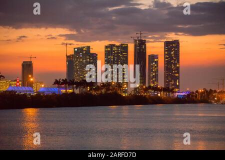 Miami, USA. Mai 2018. Miami, USA Mai 2018: Impressions Miami/South Coast - Mai - 2018 Miami Skyline at Aftert. Weltweite Nutzung Credit: Dpa/Alamy Live News Stockfoto