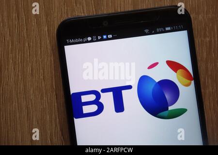 Das BT Group Logo wird auf einem modernen Smartphone angezeigt Stockfoto