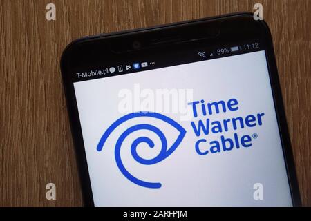 Das Time Warner Cable Logo wird auf einem modernen Smartphone angezeigt Stockfoto