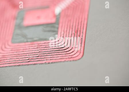 Extreme Nahaufnahme des RFID-Tags Stockfoto