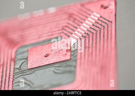 Extreme Nahaufnahme des RFID-Tags Stockfoto