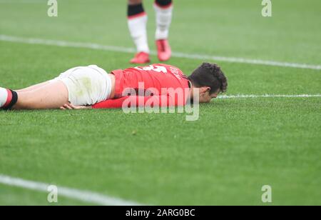 Shanghai, China. Januar 2020. Der Oscar von Shanghai SIPG FC reagiert während des Qualifikationsspiel der AFC Champions League zwischen dem chinesischen Shanghai SIPG FC und dem thailändischen Buriram United in Shanghai, Ostchina, 28. Januar 2020. Credit: Ding Ting/Xinhua/Alamy Live News Stockfoto