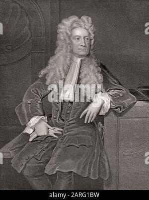 Sir Isaac Newton, 1642-1726, ein englischer Physiker und Mathematiker Stockfoto