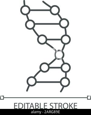Lineares DNA-Helix-Symbol. Z-DNA. Verbundene Punkte, Linien. Desoxyribonukleinsäure, Nukleinsäure. Genetisches Code. Genetik. Dünne Linie. Kontursymbol. V Stock Vektor