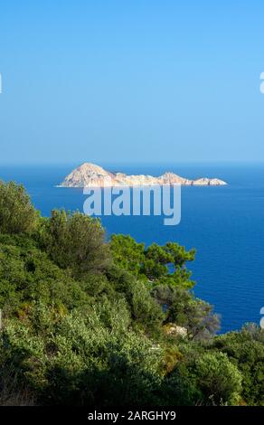 Asien, Türkei, Provinz Antalya, Kumluca, Kap Gelidonya, Adrasan Suluada vor dem Kap Gelidonya ödlich Stockfoto