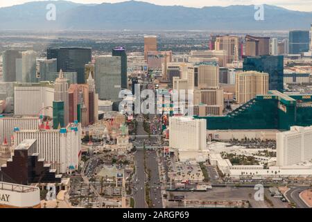 Luftansicht des Las Vegas Strip Stockfoto