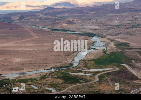 Luftansicht der Las Vegas Wash Stockfoto