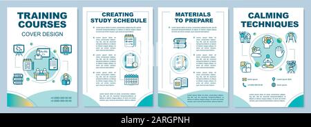 Vorlage für die Broschüre zum Hochschulzugang. Studienplan, Materialien. Flyer, Broschüre, Broschürendruck, Coverdesign mit linearen Symbolen. Vektorseitenlayouts f. Stock Vektor