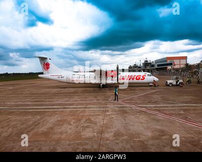 Wings Air PK-WHF ATR 72-600 (72-212A) am internationalen Flughafen Supadio, Pontianak Stockfoto