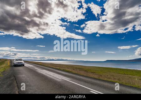 Autobahn 1 oder Ring Road, Breidafjordur Fjord, Island Stockfoto