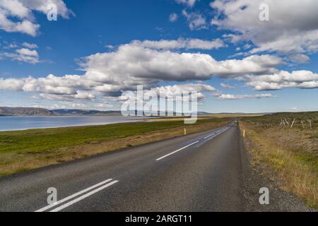 Autobahn 1 oder Ring Road, Breidafjordur Fjord, Island Stockfoto