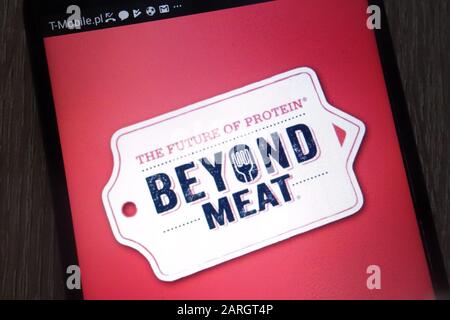 Das Beyond Meat Logo wird auf einem modernen Smartphone angezeigt Stockfoto