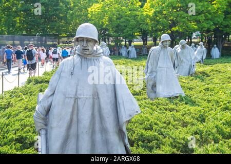 Washington, USA Mai 2018: Impressions Washington - Mai - 2018 Washington DC National Mall Korean war Veterans Memorial - Verwendung weltweit Stockfoto