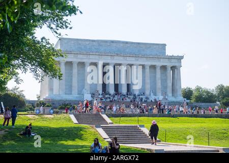 Washington, USA Mai 2018: Impressions Washington - Mai - 2018 Washington DC National Mall Lincoln Memorial - Nutzung weltweit Stockfoto