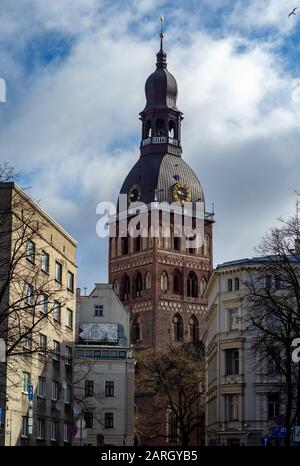 April 2018 Riga, Lettland. Domkirche in der Altstadt von Riga. Stockfoto