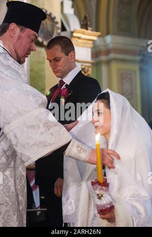 Hochzeit Ukraine ukrainische Lutsk 02.09.2018. Stockfoto