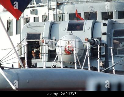 HRH Prince Harry an Bord von HMCS Ottowa berthrte am Toronto Harbour, Kanada 1991 Stockfoto