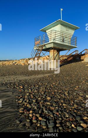 Lifeguard Tower, Torrey Pines State Beach, Del Mar, San Diego County, Kalifornien, USA Stockfoto