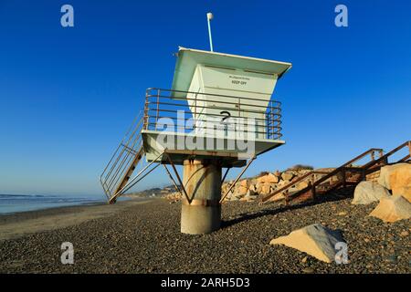 Lifeguard Tower, Torrey Pines State Beach, Del Mar, San Diego County, Kalifornien, USA Stockfoto