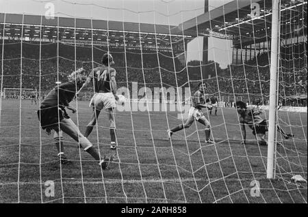 Weltmeisterschaft 74, Niederlande gegen Schweden 0-0, Game Moments Datum: 19. Juni 1974 Schlagwörter: Sport, Fußball, Weltmeisterschaften Stockfoto