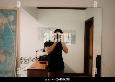 Meine Reflexion als Fotograf Stockfoto