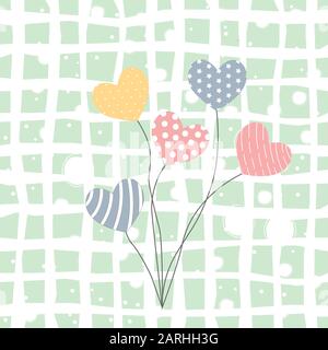 Ballons in Herzform in verschiedenen Farben. Vector Illustration Stock Vektor