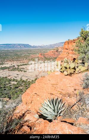 Landschaft am Bear Mountain Trail in den Bergen von Sedona Arizona USA Stockfoto