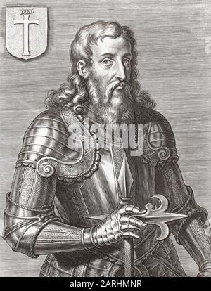 Infante D. Henrique von Portugal, Herzog von Viseu, alias Prinz Heinrich der Seefahrer, 1394 - 1460. Sohn des portugiesischen Königs João. Hauptsächlich verantwortlich für das Zeitalter der Erkundung Portugals. Stockfoto