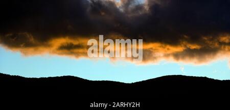 Dramatischer Sonnenuntergang über den Green Mountains von Vermont Stockfoto