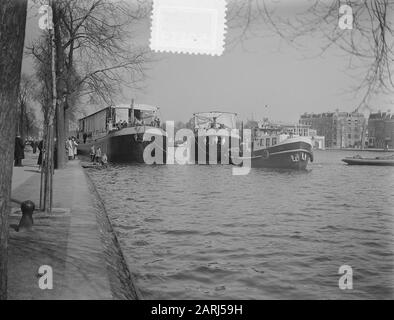 Schiffe für Produktionssteigerung weichen vom Amstel Datum: 10. April 1952 Schlüsselwörter: Schiffe, Abfahrt persönlicher Name: Amstel ab Stockfoto