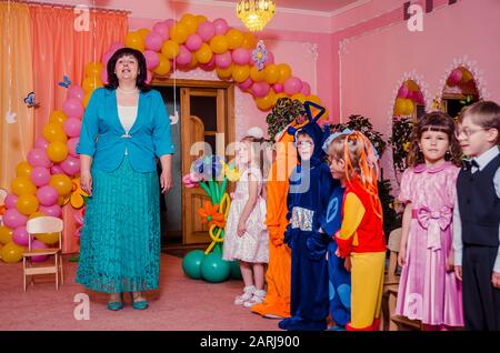 Abschlussfeier, Kindergarten Malvin, Luzk Ukraine 22/05/2015. Stockfoto