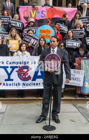 Pressekonferenz New Yorker Kampagne zur Abschaffung Von Atomwaffen. Stockfoto