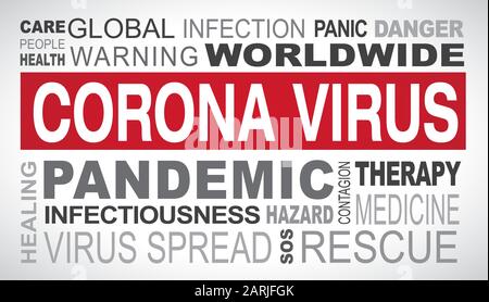 Corona Virus Outbreak Verwandte Tags Word Cloud Illustration Stock Vektor