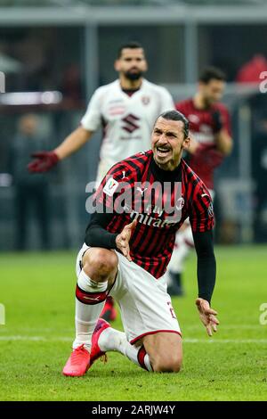 Mailand, Italien, 28. Januar 2020, zlatan ibrahimovic (mailand) während AC Mailand gegen Torino - italienische TIM-Cup-Meisterschaft - Credit: LPS/Francesco Scaccianoce/Alamy Live News Stockfoto