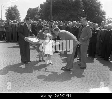 Elektrifizierungsstrecke Zwolle-Leeuwarden-Groningen. Letzte Fahrt Dieselzug Datum: 17. Mai 1952 Ort: Grouw Stichwörter: Öffentlichkeit, Eisenbahn, Züge Name Der Einrichtung: NS Stockfoto