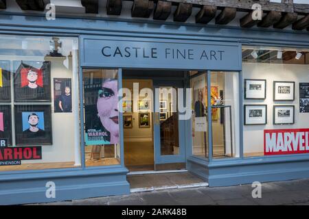 Castle Fine Art, Kunstgalerie, Burgate, Canterbury, Kent, England Stockfoto