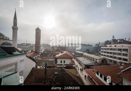 Altstadt mit dem Namen Bascarsija in Sarajevo, Bosnien und Herzegowina Stockfoto