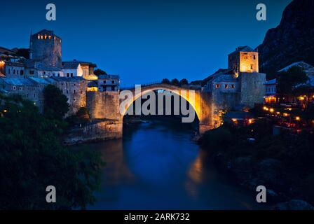 Alte Brücke, Stari Most in mostar, Bosnien und Herzegowina Stockfoto