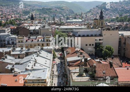 Altstadt mit dem Namen Bascarsija in Sarajevo, Bosnien und Herzegowina Stockfoto