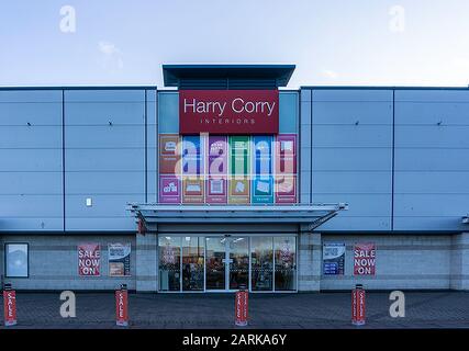 Der Harry Corry Home Furnishings Store im Liffey Valley Retail Park in West Dublin. Stockfoto