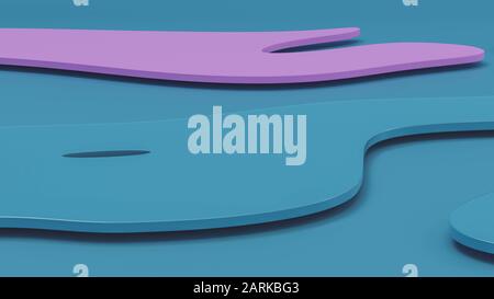 Abstrakte Punktstruktur aus Rosa und Cyan auf blauem Hintergrund 3D-Renderdarstellung Stockfoto