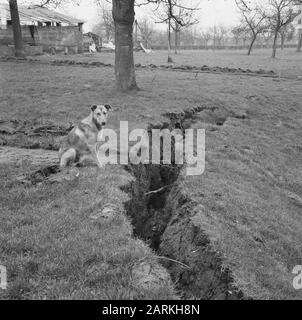 Erdrutsche in der belgischen Gemeinde Zichen-Zussen-Bolder, Datum der Absenkung: 5. April 1966 Stichwörter: Erstickung, Gemeinden Stockfoto