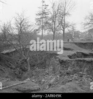 Erdrutsche in der belgischen Gemeinde Zichen-Zussen-Bolder, Datum der Absenkung: 5. April 1966 Stichwörter: Erstickung, Gemeinden Stockfoto