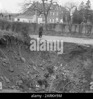 Erdrutsche in der belgischen Gemeinde Zichen-Zussen-Bolder, Datum der Absenkung: 5. April 1966 Stichwörter: Erstickung, Gemeinden Stockfoto